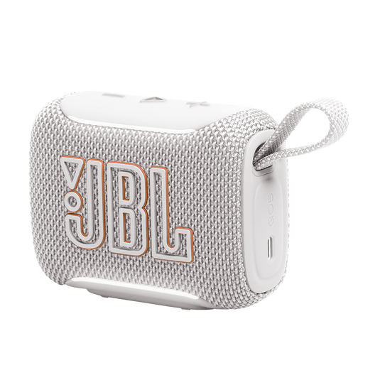 JBL Go 5 - White - Ultra-portable waterproof and drop-proof speaker with JBL legendary sound and ambient edge lighting - Detailshot 1 image number null